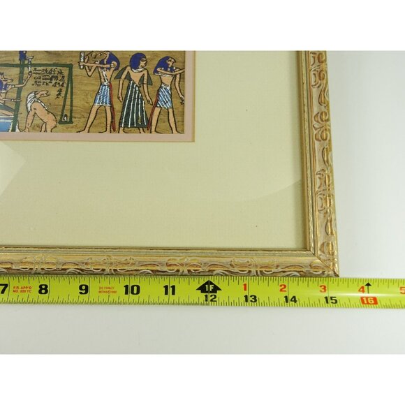 Weighing of the Heart Egyptian Funeral Painted Papyrus Framed Wall Hanging Art - Picture 14 of 16